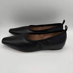 Linea Paolo Meghan Black Leather Ballet Flats Pointed Toe Size 9.5