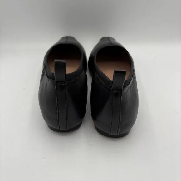 Linea Paolo Meghan Black Leather Ballet Flats Pointed Toe Size 9.5