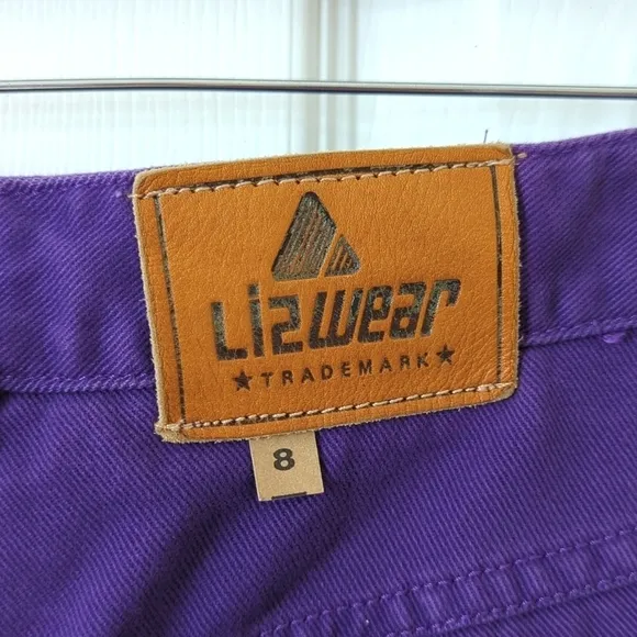 Liz Wear 90's Vintage Deadstock High Waisted Tapered Leg Mom Jeans Purple 8