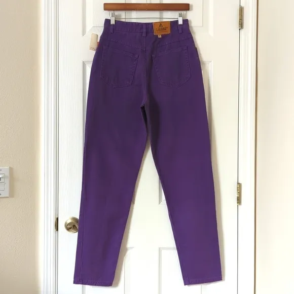Liz Wear 90's Vintage Deadstock High Waisted Tapered Leg Mom Jeans Purple 8