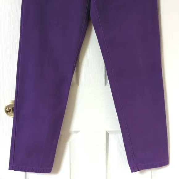 Liz Wear 90's Vintage Deadstock High Waisted Tapered Leg Mom Jeans Purple 8