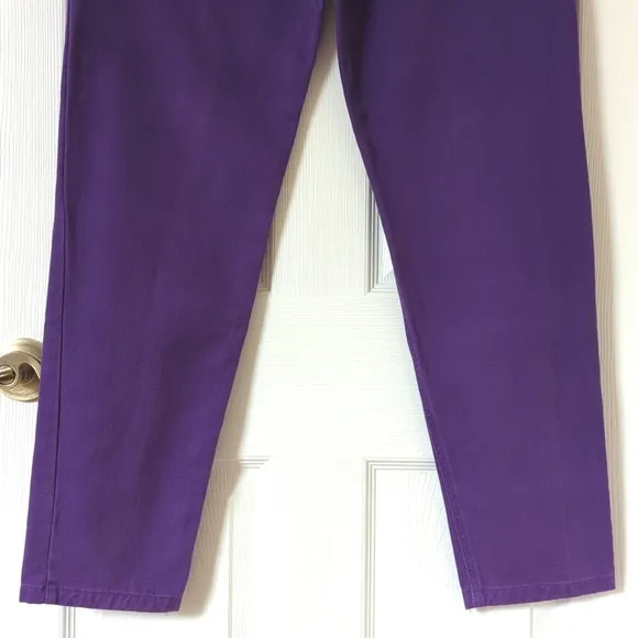 Liz Wear 90's Vintage Deadstock High Waisted Tapered Leg Mom Jeans Purple 8