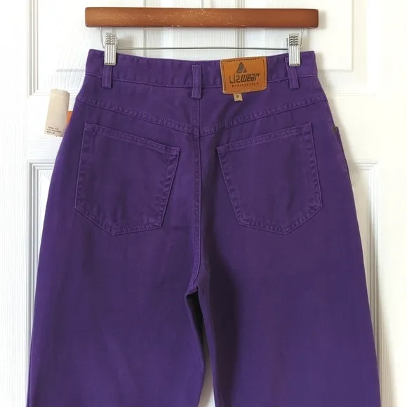 Liz Wear 90's Vintage Deadstock High Waisted Tapered Leg Mom Jeans Purple 8