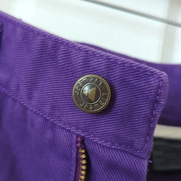 Liz Wear 90's Vintage Deadstock High Waisted Tapered Leg Mom Jeans Purple 8