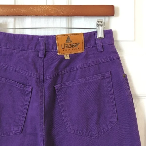 Liz Wear 90's Vintage Deadstock High Waisted Tapered Leg Mom Jeans Purple 8