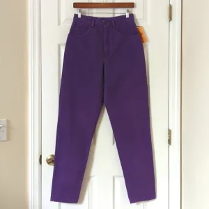 Liz Wear 90's Vintage Deadstock High Waisted Tapered Leg Mom Jeans Purple 8