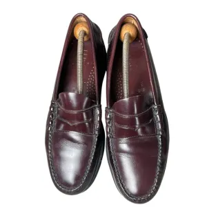 LL Bean Leather Penny Loafers Men's Size 8.5 M Burgundy Dress Shoes Minimalist