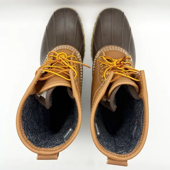 L.L. Bean Mens 8&quot; Gore-Tex Bean Boots US 10 Brown Leather WP Insulated NWOB