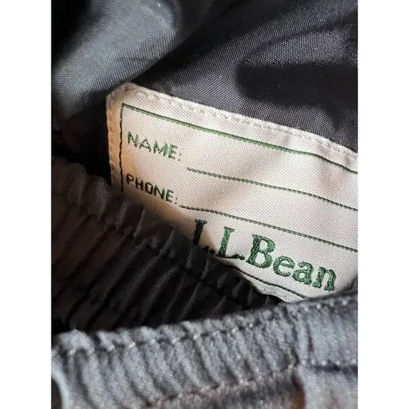 LL Bean Snow Bibs Girls size 8 Black Thinsulate Insulated Ski Pants 289103 Nylon