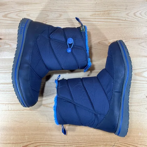 LL Bean Ultralight Winter Snow Boots Size Kids 5 Blue Primaloft Insulated 513076