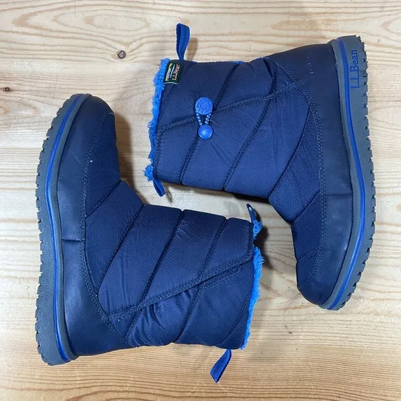LL Bean Ultralight Winter Snow Boots Size Kids 5 Blue Primaloft Insulated 513076