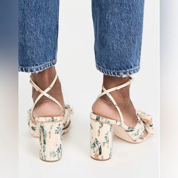 LOEFFLER RANDALL Camellia Nova Floral Bow Heels. Like New. Size 10.