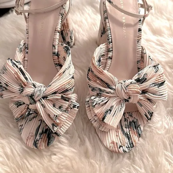LOEFFLER RANDALL Camellia Nova Floral Bow Heels. Like New. Size 10.