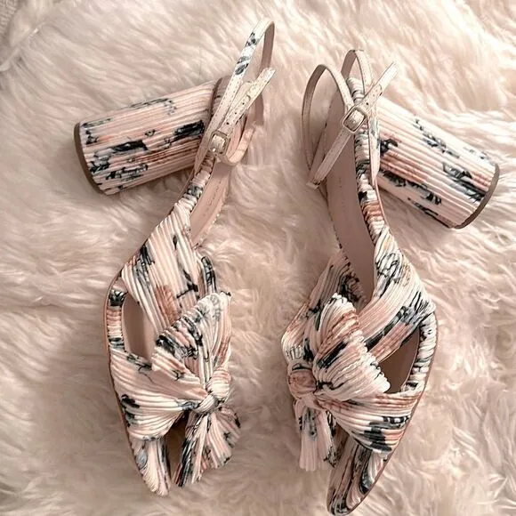 LOEFFLER RANDALL Camellia Nova Floral Bow Heels. Like New. Size 10.