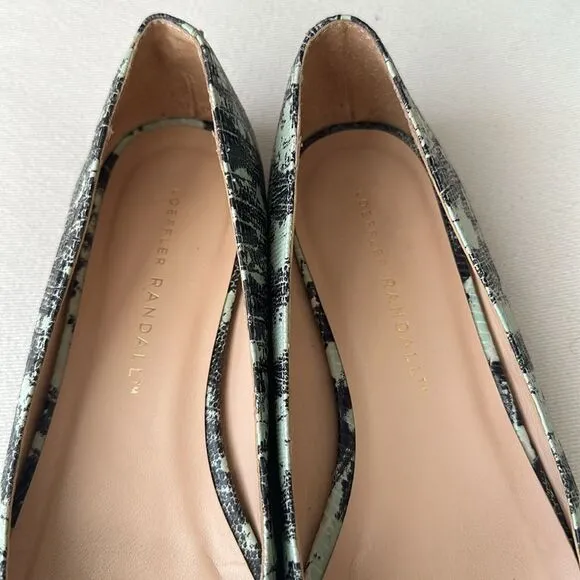 Loeffler Randall Snake Print Green/Black Ballet Flats Size 5B