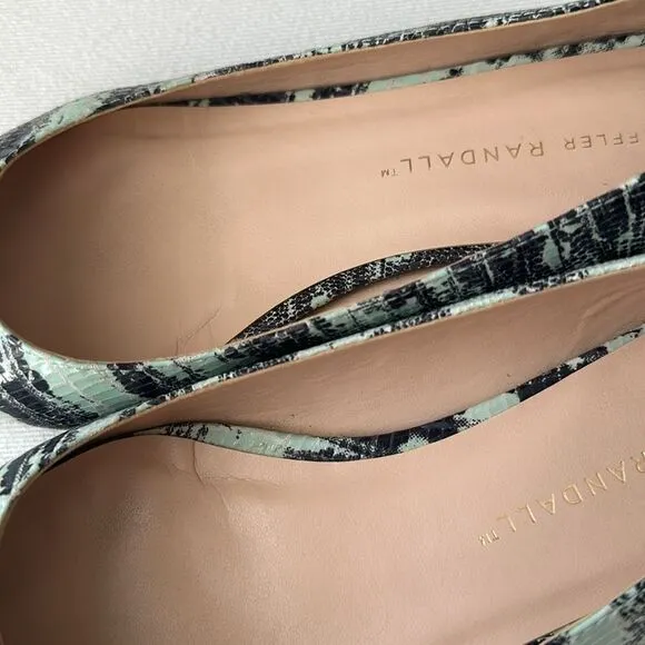 Loeffler Randall Snake Print Green/Black Ballet Flats Size 5B