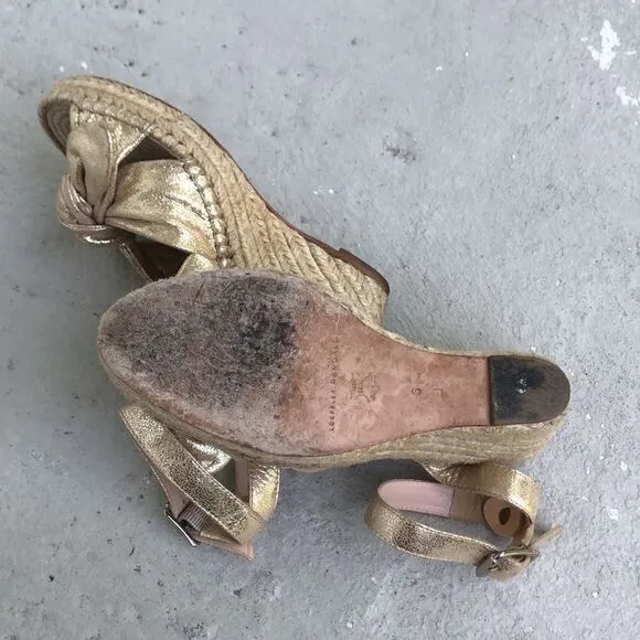 Loeffler Randall metallic bow heeled espadrilles