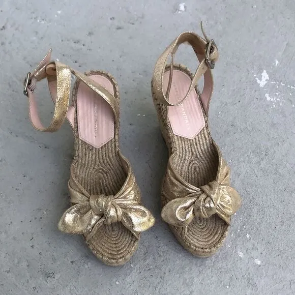 Loeffler Randall metallic bow heeled espadrilles