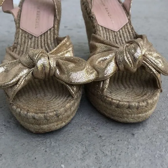 Loeffler Randall metallic bow heeled espadrilles