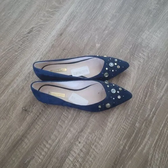 Louise et Cie 'Lo Alwick' Suede‎ Flats with Rhinestones &amp; Studs
