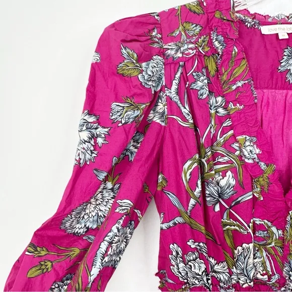 LOVE THE LABEL | Anthropologie Floral Print Ruffle Wanda Mini Dress Sz. Medium