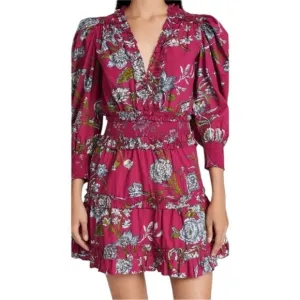 LOVE THE LABEL | Anthropologie Floral Print Ruffle Wanda Mini Dress Sz. Medium