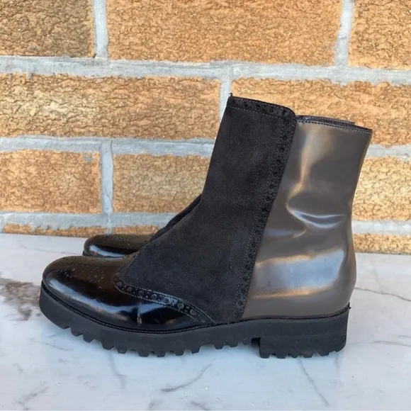 Luca Grossi suede patent leather boots 38.5