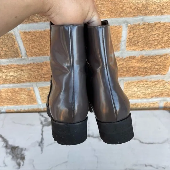 Luca Grossi suede patent leather boots 38.5