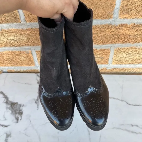 Luca Grossi suede patent leather boots 38.5