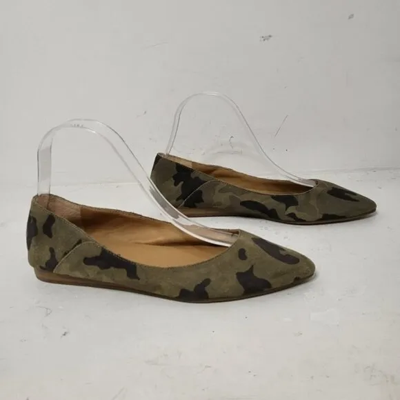 Lucky Brand Bylando Camo Print Pointed Toe Ballet Flats Size 7M