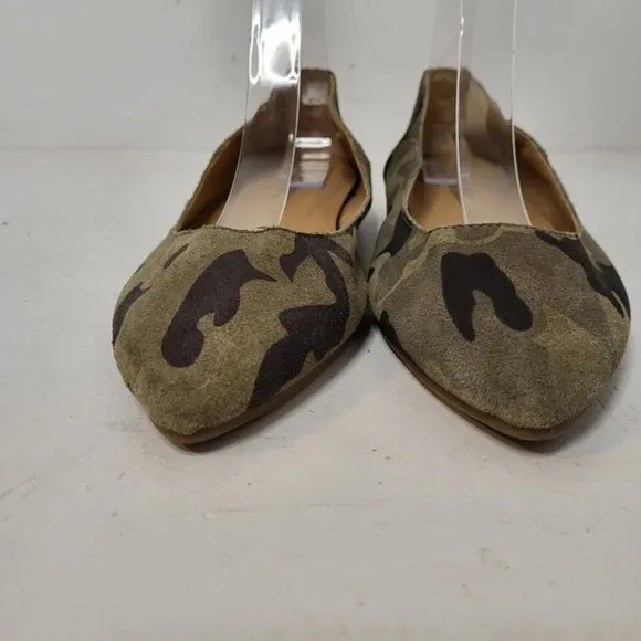 Lucky Brand Bylando Camo Print Pointed Toe Ballet Flats Size 7M