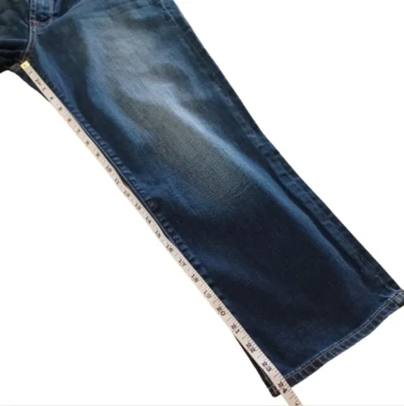 LUCKY BRAND HANDCRAFTED LOS ANGELES Boho Sweet Jean Crop Blue Jeans Pants