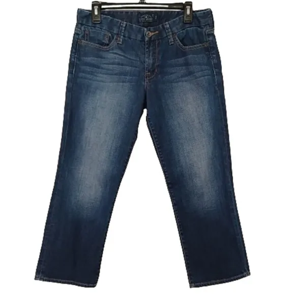 LUCKY BRAND HANDCRAFTED LOS ANGELES Boho Sweet Jean Crop Blue Jeans Pants