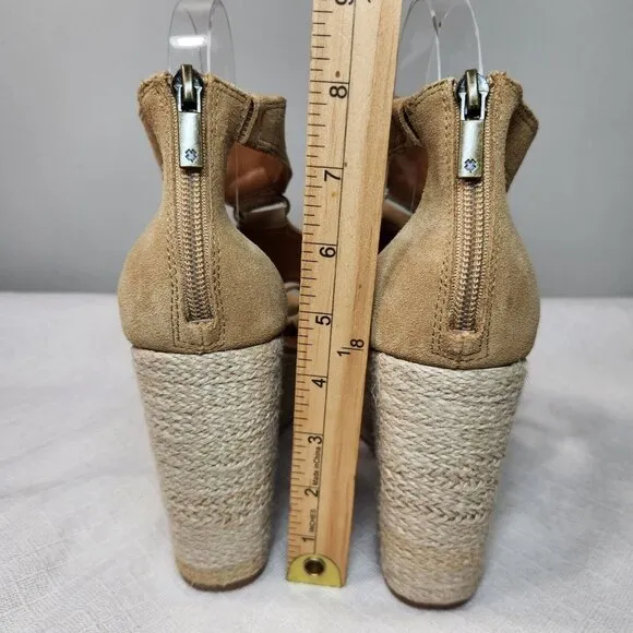 Lucky Brand Rillyon Womens Size 10 M Platform Espadrilles Wedge Sandal Brown 615