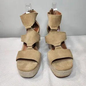 Lucky Brand Rillyon Womens Size 10 M Platform Espadrilles Wedge Sandal Brown 615