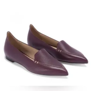 M. Gemi Stellato. Pebbled Leather Pointed Toe Flats burgundy. 9 new