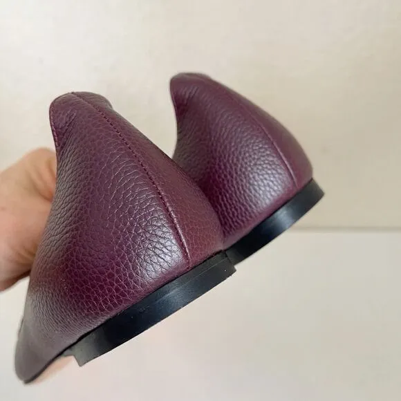 M. Gemi Stellato. Pebbled Leather Pointed Toe Flats burgundy. 9 new