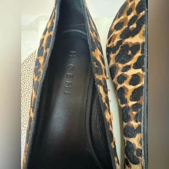 M. Gemi The Gia New With Box size 39 leopard calf hair pointed toe flats