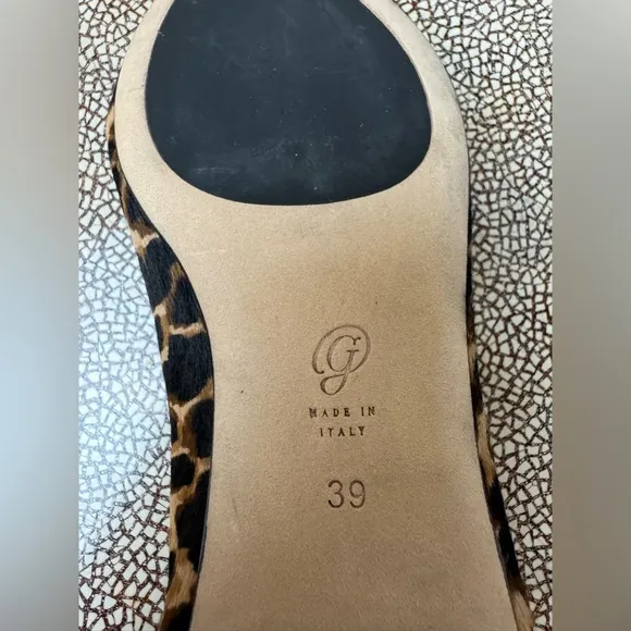 M. Gemi The Gia New With Box size 39 leopard calf hair pointed toe flats
