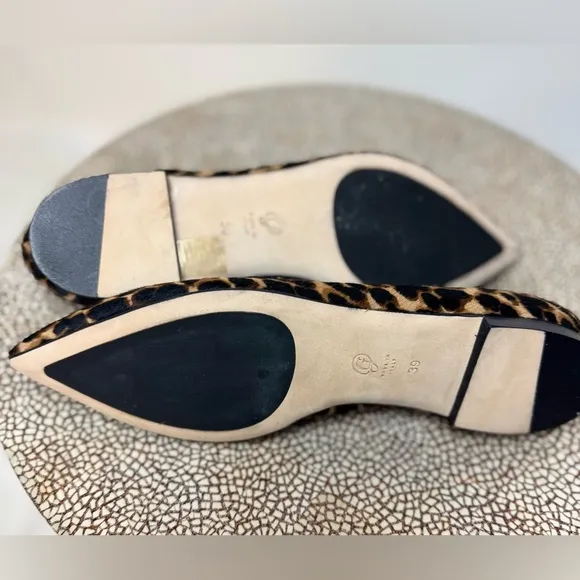M. Gemi The Gia New With Box size 39 leopard calf hair pointed toe flats