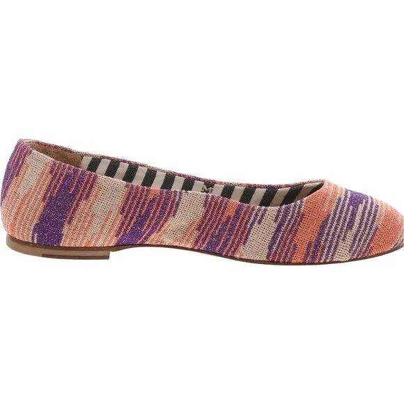 M Missoni Womens Pink Metallic Woven Ballet Flats New