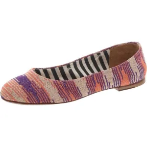 M Missoni Womens Pink Metallic Woven Ballet Flats New