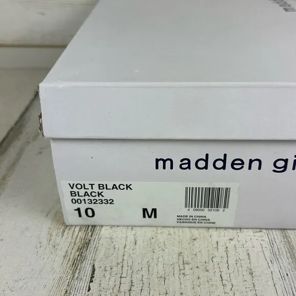 Madden Girl Volt womens size 10 Black faux leather buckle strappy sandals new