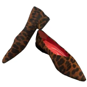 Made in Italy Calf Hair Leopard Print Pointed Toe Comfort Flats Size 8