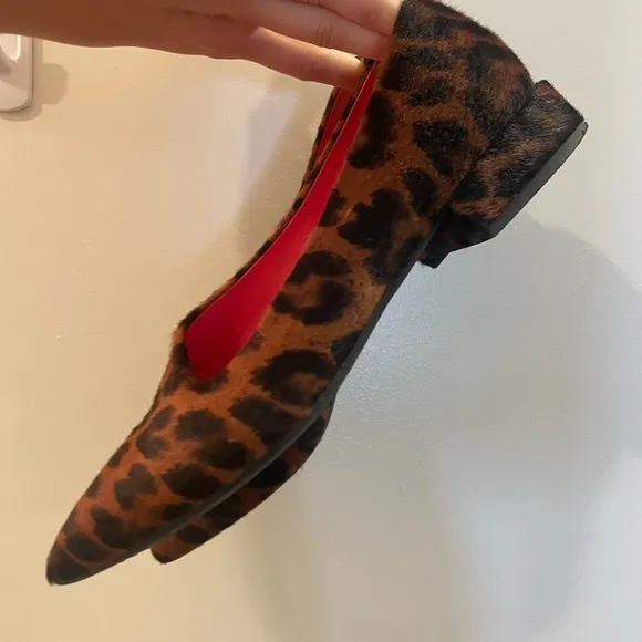 Made in Italy Calf Hair Leopard Print Pointed Toe Comfort Flats Size 8