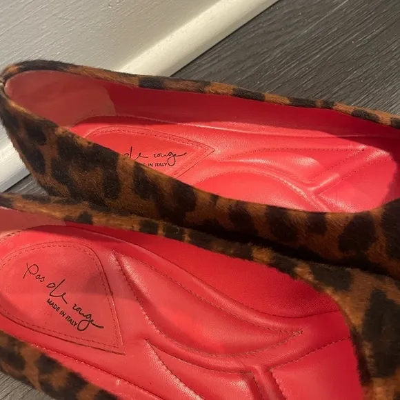 Made in Italy Calf Hair Leopard Print Pointed Toe Comfort Flats Size 8