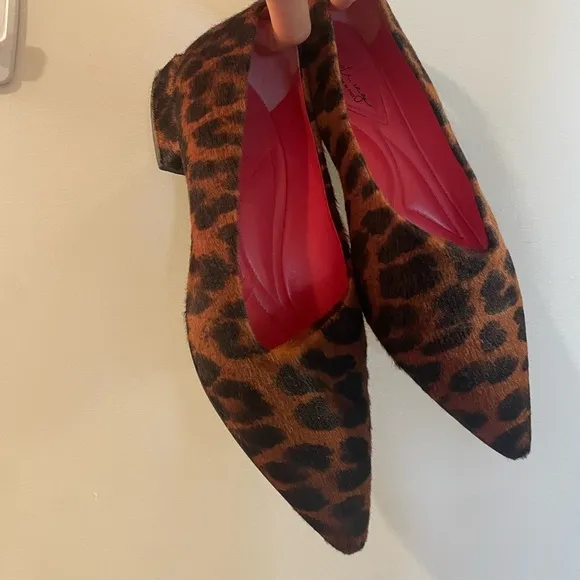 Made in Italy Calf Hair Leopard Print Pointed Toe Comfort Flats Size 8