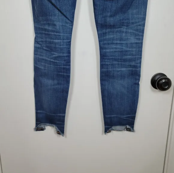 Madewell 10&quot; High Riser Skinny Skinny Raw Hem Jeans Size 25S