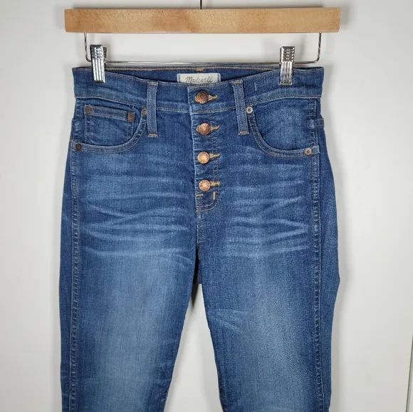 Madewell 10&quot; High Riser Skinny Skinny Raw Hem Jeans Size 25S