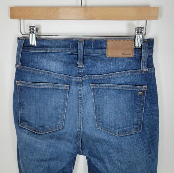 Madewell 10&quot; High Riser Skinny Skinny Raw Hem Jeans Size 25S